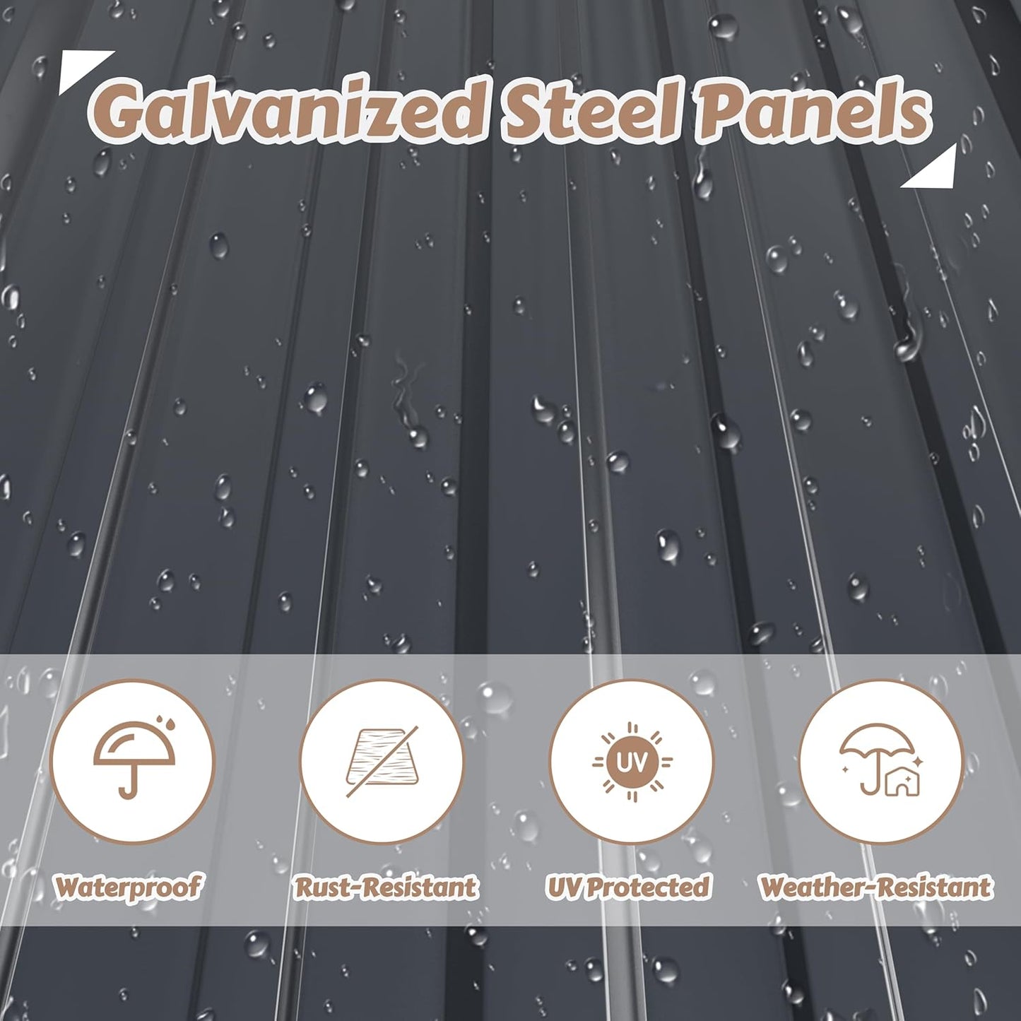 VEIKOU Metal Storage Shed, 6x10FT Outdoor Storage Shed with Sloped Galvanized Steel Roof, Garden Tool Storage House Metal Shed with 2 Vents & Double Door for Backyard Outdoor Patio