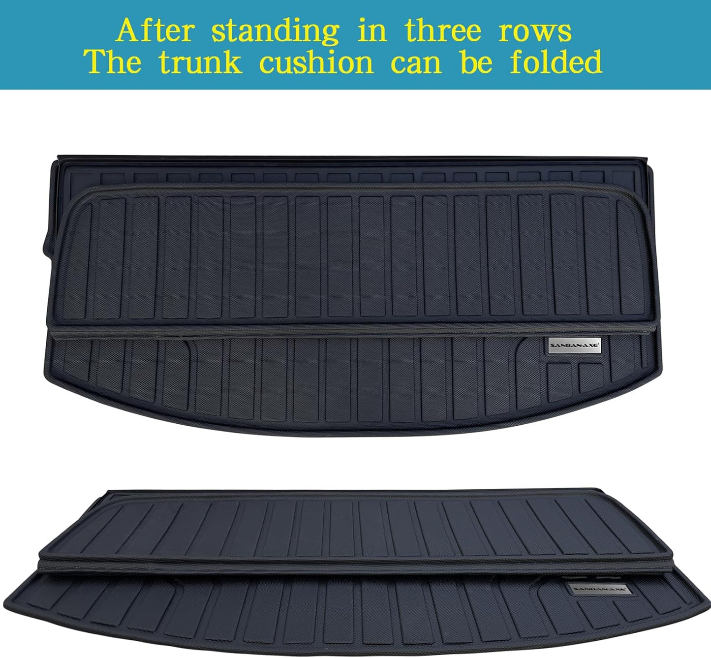 Large Cargo Liners Custom Fit 2024 2025 for Mazda CX90 CX 90 TPE All Weather Trunk Mat Accessories, Waterproof Rear Cargo Mat Easy to Clean for 2024 Mazda CX-90-Black