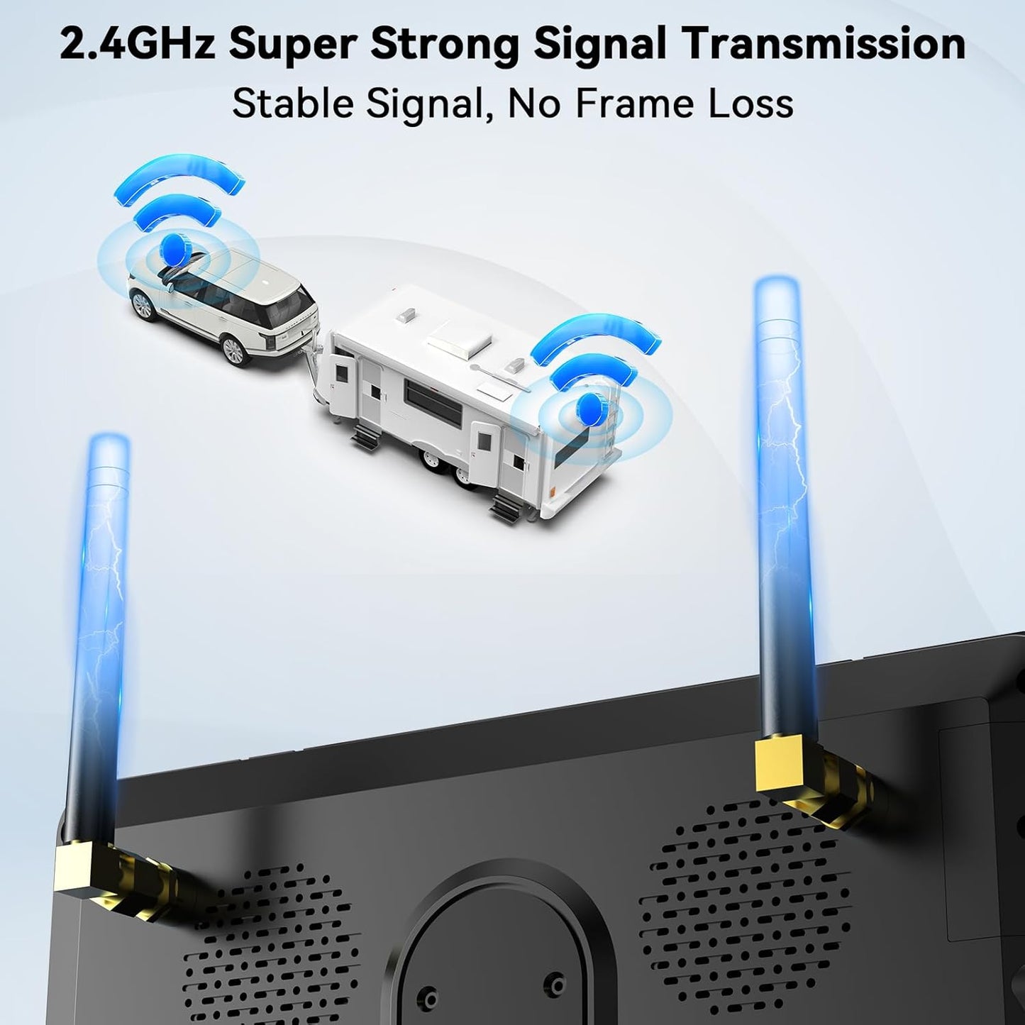 RV Backup Camera Wireless 7-inch for Furrion: Touchkey 4-Channel with Recording 1080P HD RV Rear View Camera Night Vision Waterproof Easy Install for Trailers, Boats, Fifth Wheels