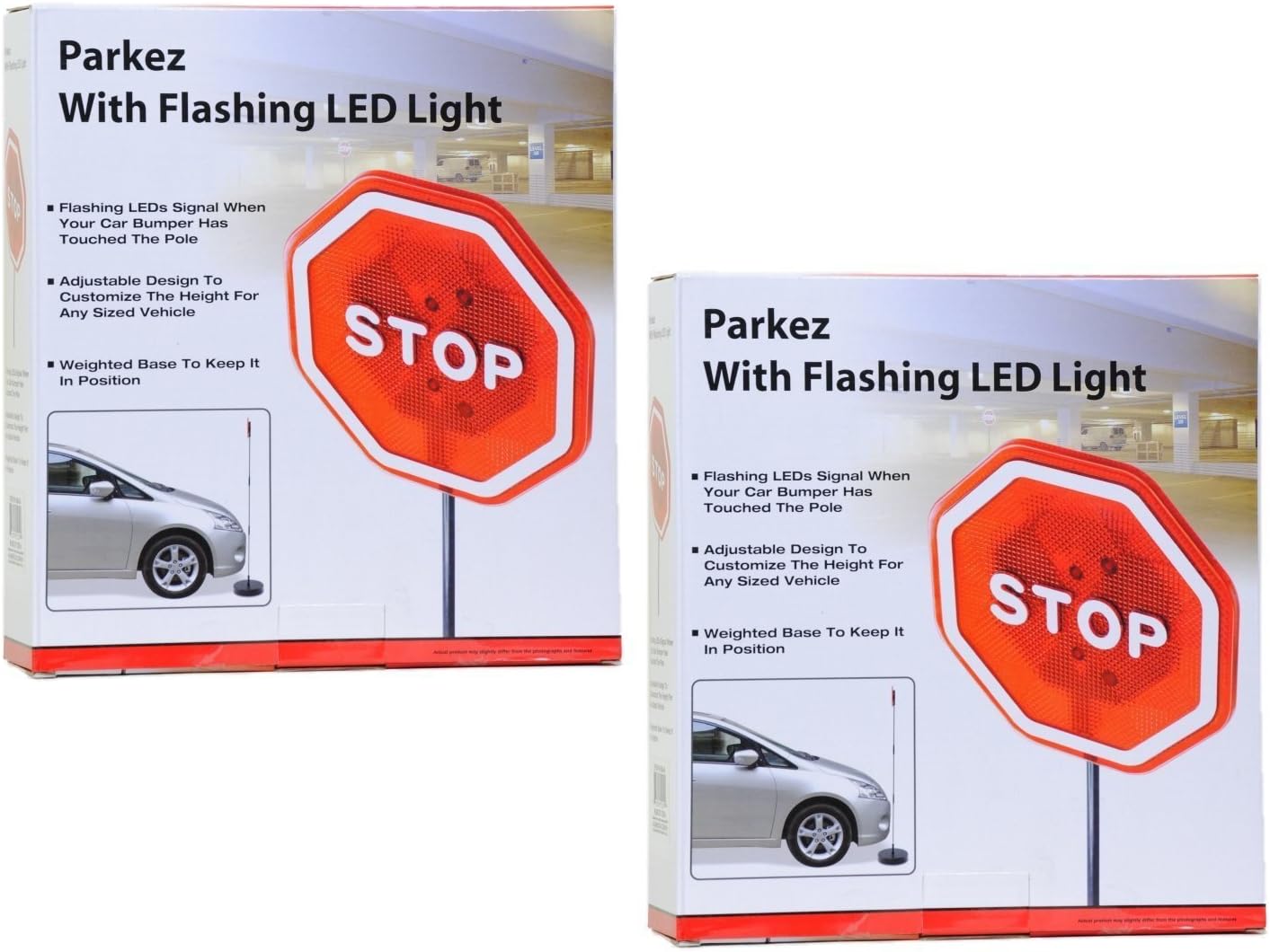 Flashing LED Light Parking Stop Sign For Garage, 2 pack