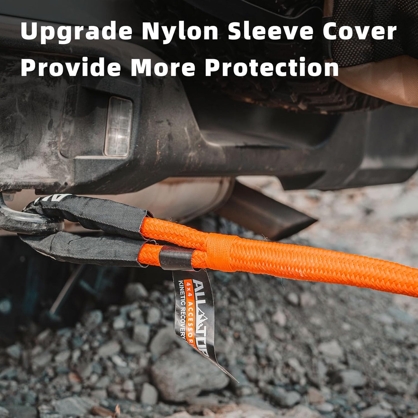 ALL-TOP Kinetic Recovery Rope, 48000Lbs, 1in x 30ft, Heavy Duty 30+% Elasticity, 16000Lbs Work Load Limit for 4x4 Offroad Vehicle