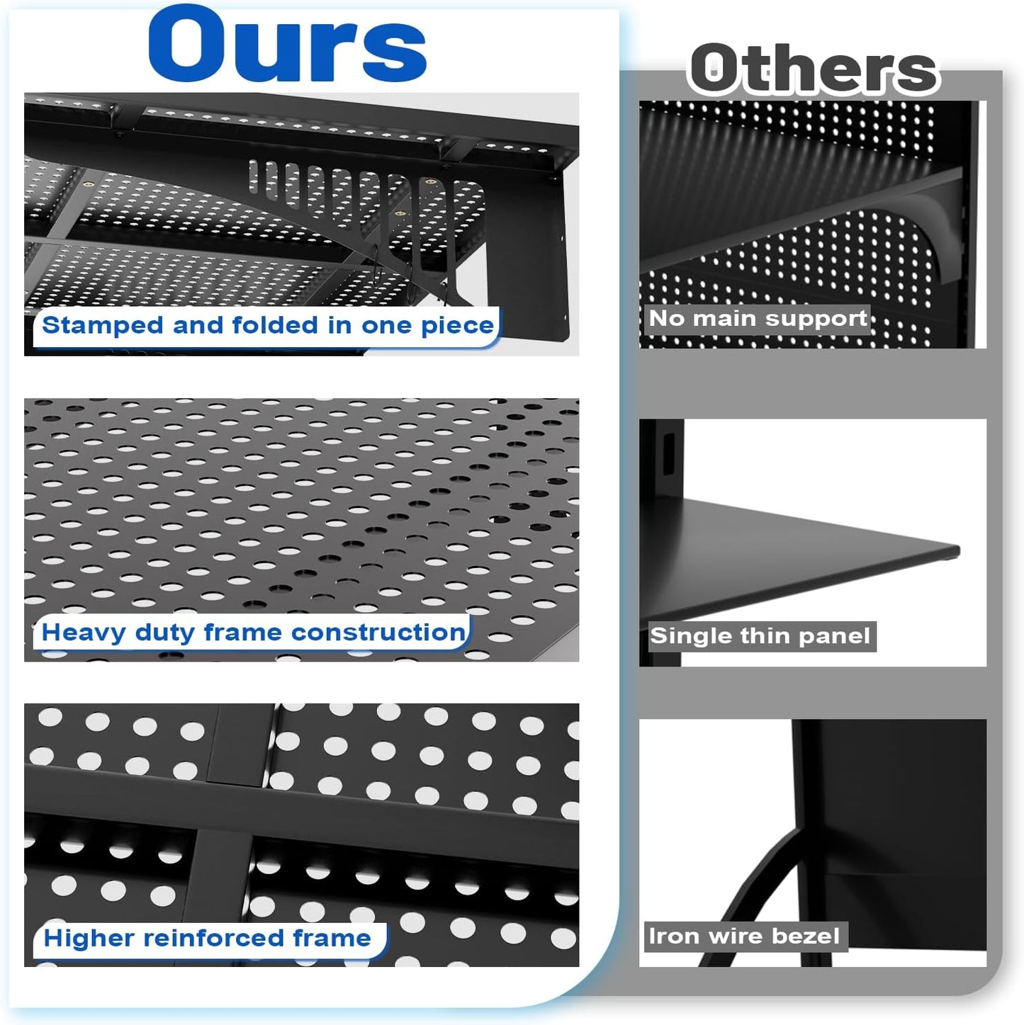 YOLENY 2-Pack 1.64x4FT Adjustable Heavy Duty Garage Wall Shelving, 500lbs Load Capacity Wall Mount Storage Shelf, Garage Storage Rack with Hooks, Metal Floating Shelves Organizer for Workshop