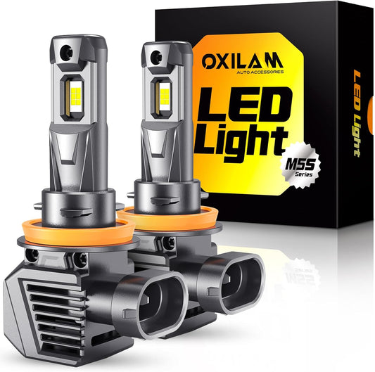 OXILAM H11 LED Bulb H8 H9 Bulbs, 900% Brighter Ultra-Bright, 3 Min Quick Install, 20 Years Lifespan, No Flicker, 99% Compatibility