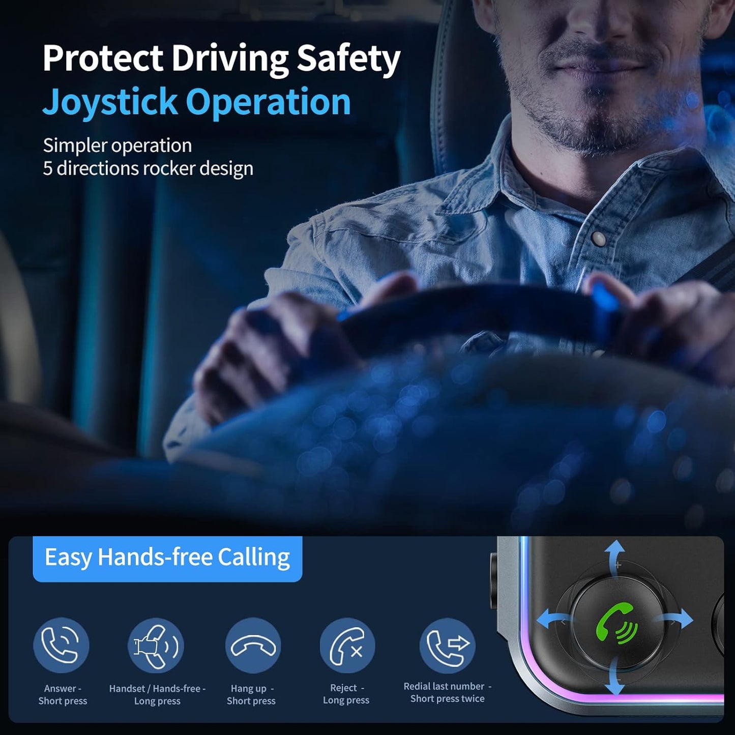 UNBREAKcable Bluetooth FM Transmitter for Car, PD 38W Fast Charging, Wireless Bluetooth FM Radio Adapter, Car Kit with Hands-Free Calls, HiFi Bass Boost MP3 Music Player Support USB Drive