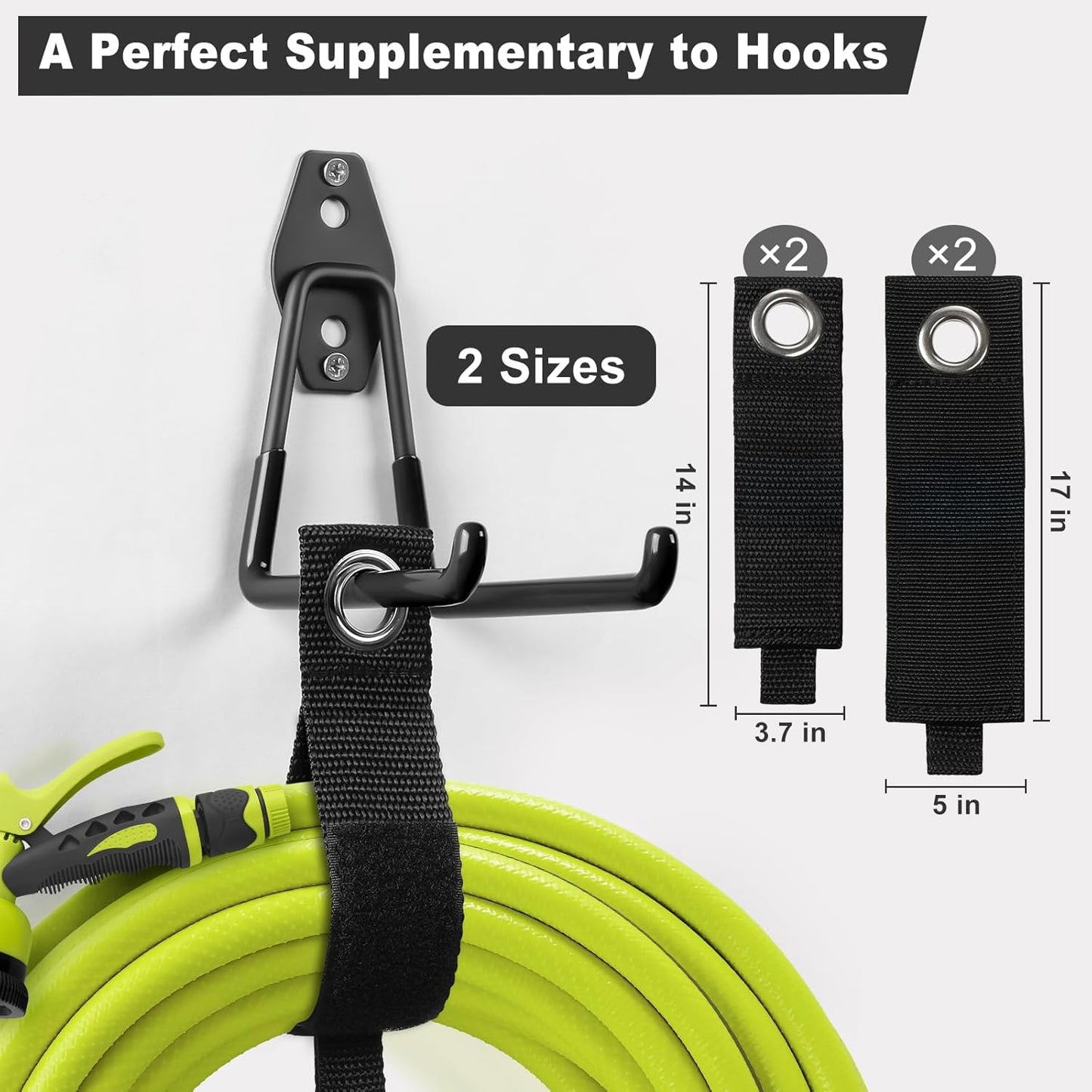 Garage Hooks, 20-Pack Steel Garage Accessories for Organization and Storage, Heavy Wall Mount Duty Hooks with Anti-Slip Coating for Hanging Ladder, Bike, Power Tools and More Tools, Black