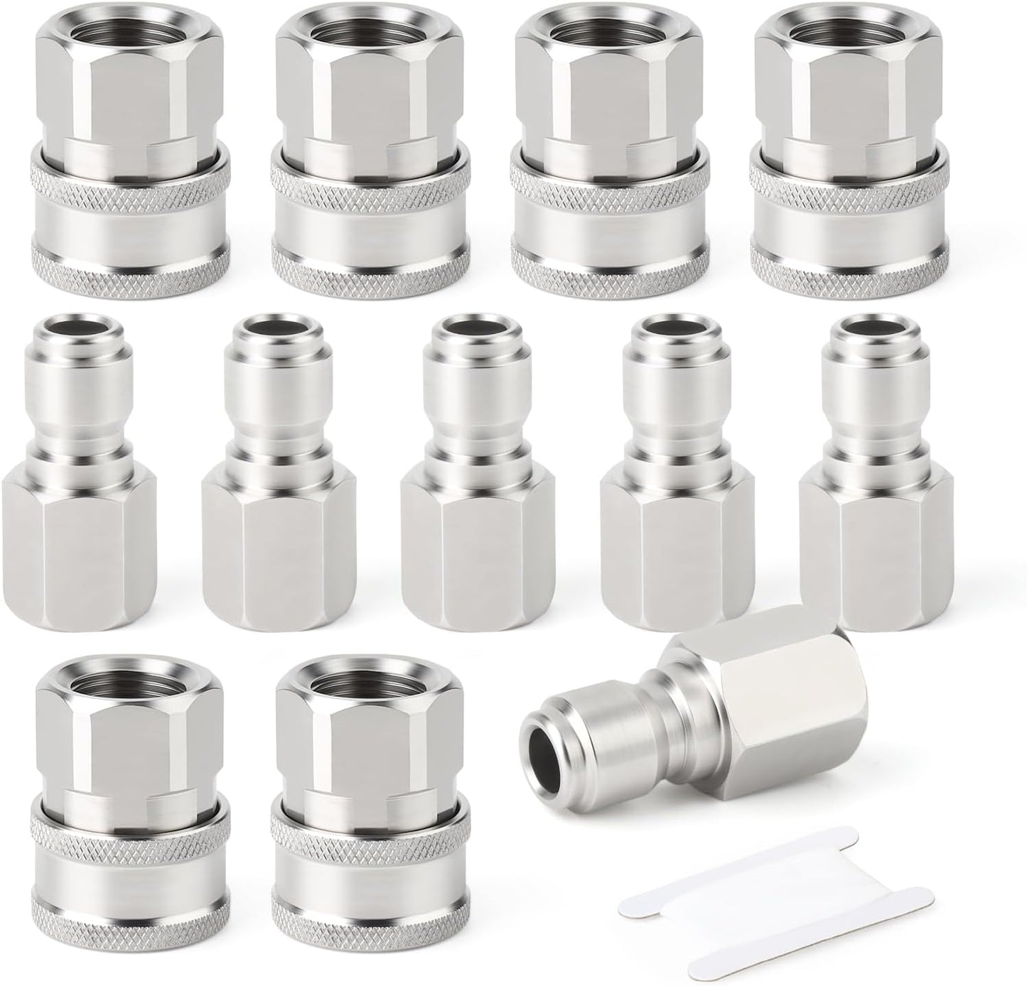 TAISHER 12PCS 304 Stainless Steel Pressure Washer Adapter Kit, Quick Connect Fittings，3/8" Female
