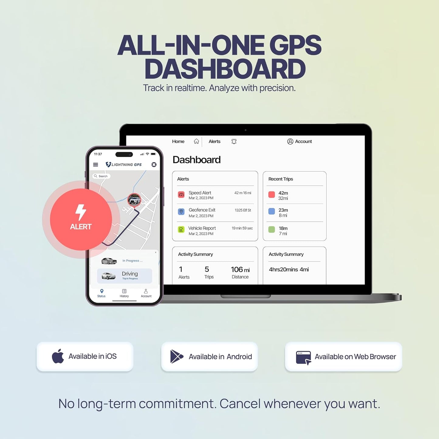 Lightning GPS GL300 GPS Tracker for Vehicles – Real-Time Location Tracking, Anti-Theft & Fleet Management, Speed & Mileage Monitoring, Wireless Hidden Device for Cars & Trucks – Subscription Required