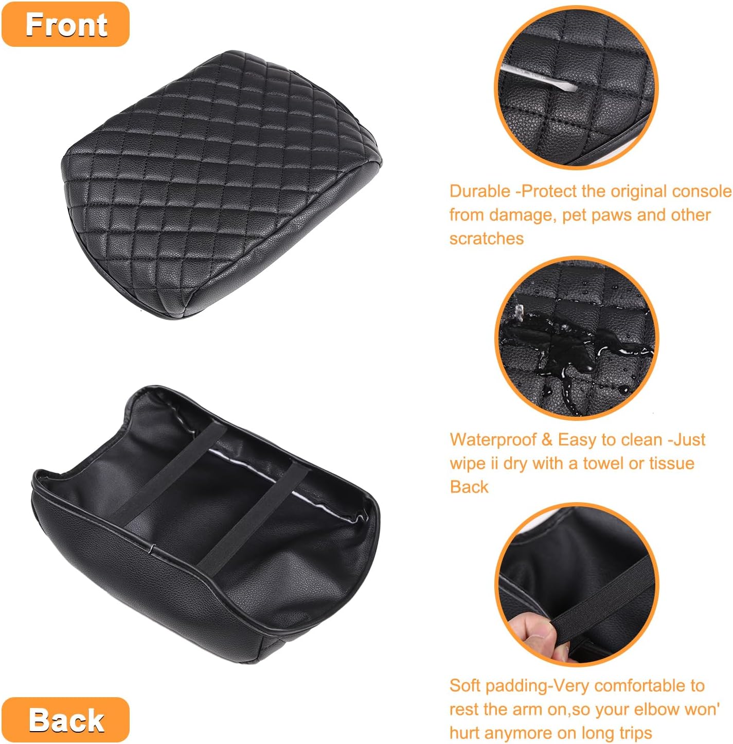 Car Armrest Box Cover Protector Compatible with Ineos Grenadier 2020-2024 Center Console Lid Protector Cover Original Customized Armrest Cover (Matte Black)