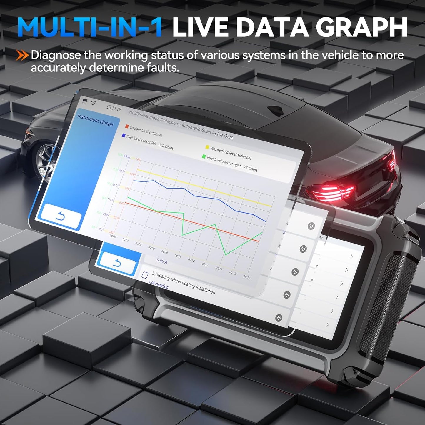 XTOOL IP500 for GM OBD2 Scanner, Bidirectional Scan Tool with Full Systems Diagnostic for Buick/Chevrolet/Cadillac/GMC, Code Reader with All Reset Services-Oil/ABS Bleed/Crank Relearn, Lifetime Update