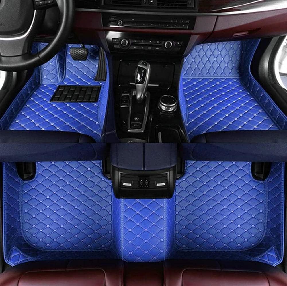 Custom Car Floor Mat Compatible with BMW Mercedes-Benz Toyota Cadillac Lexus Honda Infiniti Nissan Hyundai Kia Audi All Models Cars Sedans SUVs Automotive Mats (Blue)