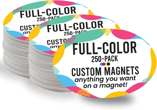 Magnet Me Up Customizable Magnet Pack, Oval Magnetic Decal, Advertising, Personal Use, Gifts, Souvenir, Choose Your Text, Upload Image, Add Text, 250 Pack, 4x6 Inches, Bumper Magnet, Crafted in USA