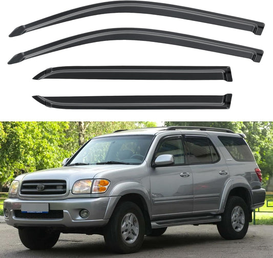 Window Visors Rain Guards Shield for 2001-2007 Toyota Sequoia, Out-Channel Window Vent Wind Deflectors Visors Shades for 01-07 Sequoia