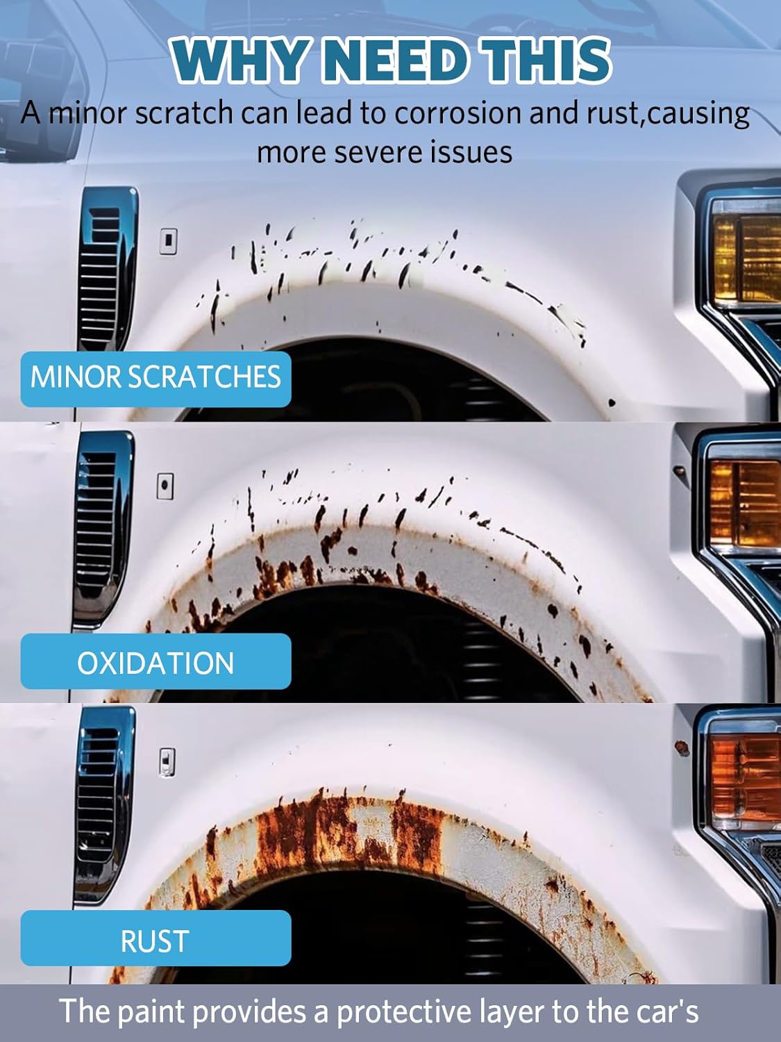 Iconic Silver Metallic(JS/M7432A) Touch Up Paint for Ford, Car Paint Scratch Repair Remover Pen Color Exact Match, Quick and Easy Fix Automotive Chips and Nicks Scuff