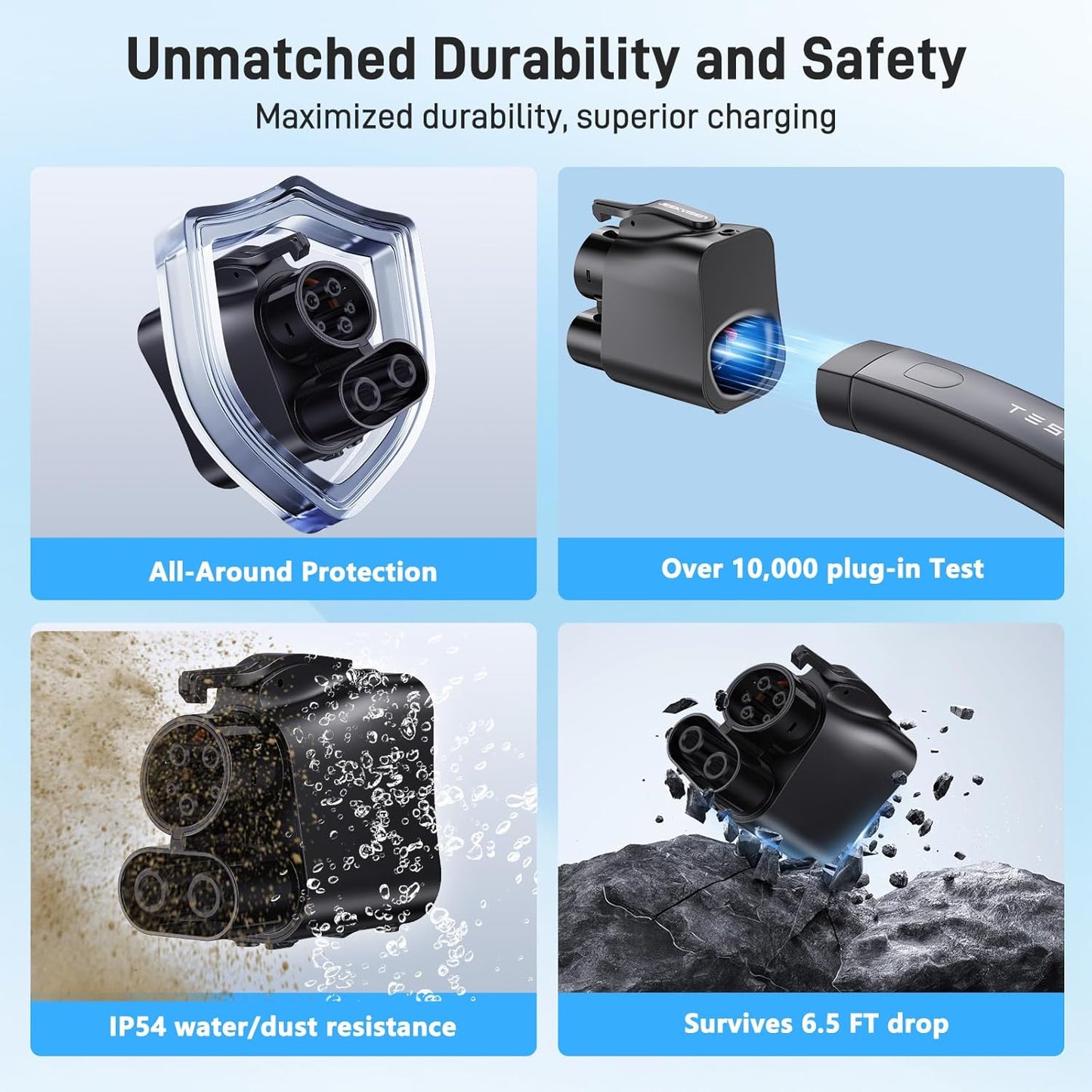 NACS to CCS1 EV Adapter – 500A / 1000V – Fast DC Charging for Ford, GM, Rivian, Volvo, Polestar & More – Compatible with Tesla Supercharger V3/V4 Stations [Check EV Compatibility]