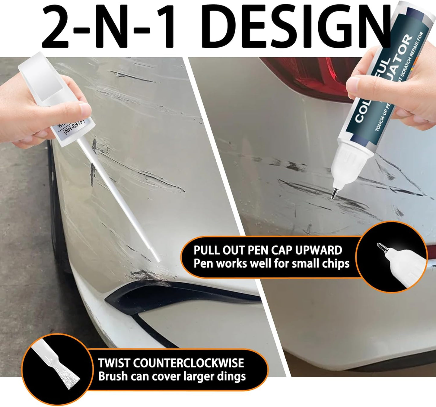 Lunar Silver Metallic(NH-830M) Touch Up Paint Compatible with Honda, Car Paint Pen Scratch Repair Two-In-One Touch Up Paint, Premium Car Scratch Remover for Deep Scratches