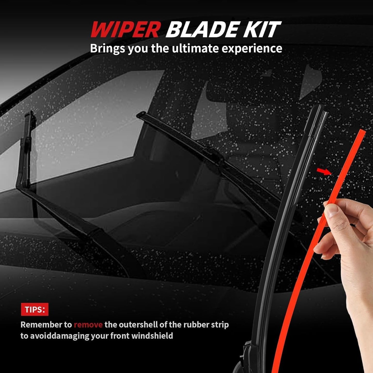 OTUAYAUTO Windshield Wiper Blades - Replacement for Audi Q5 2009-2017,SQ5 2014-2017,RS Q3 2021-2022, Front and Rear Wipers Set, Top Lock - 24"+20"+13" (Pack of 3)