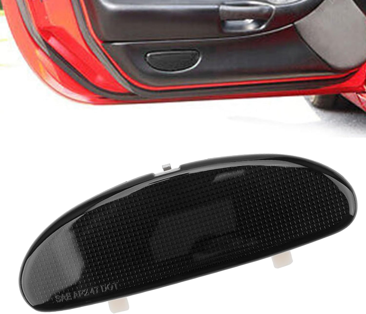 DERI Car Front Inner Door Panel Reflector Plate with Buckle Compatible with C5 Corvette 1997-2004, Left or Right Side Door Panel Reflector Assembly Replace 10295148 (Black)