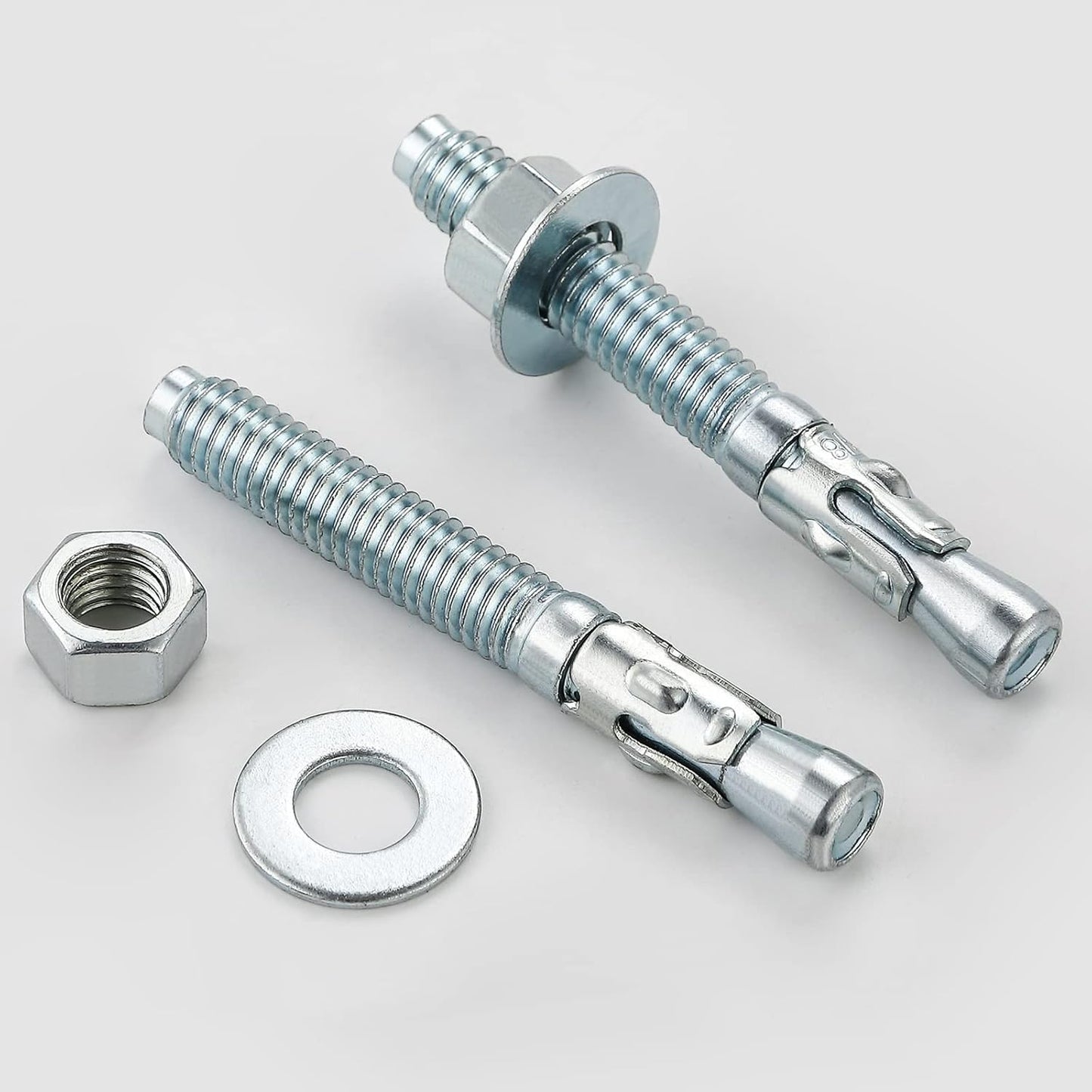 1/4x2-1/4 10Pcs Inch Standard Fasteners for Heavy-Duty Zinc Wedge Anchors for Cement and Concrete