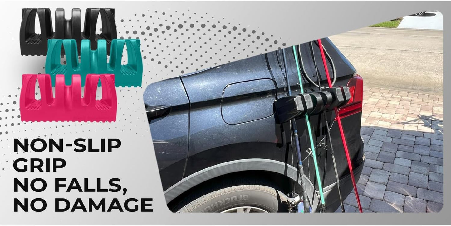 Magnetic Surfboard & Fishing Pole Holder – Vertical & Horizontal Storage Rack for Cars, Trucks & Garages – Heavy-Duty, Non-Slip Mount for Rods, Bicycles, Skis, Tools & More