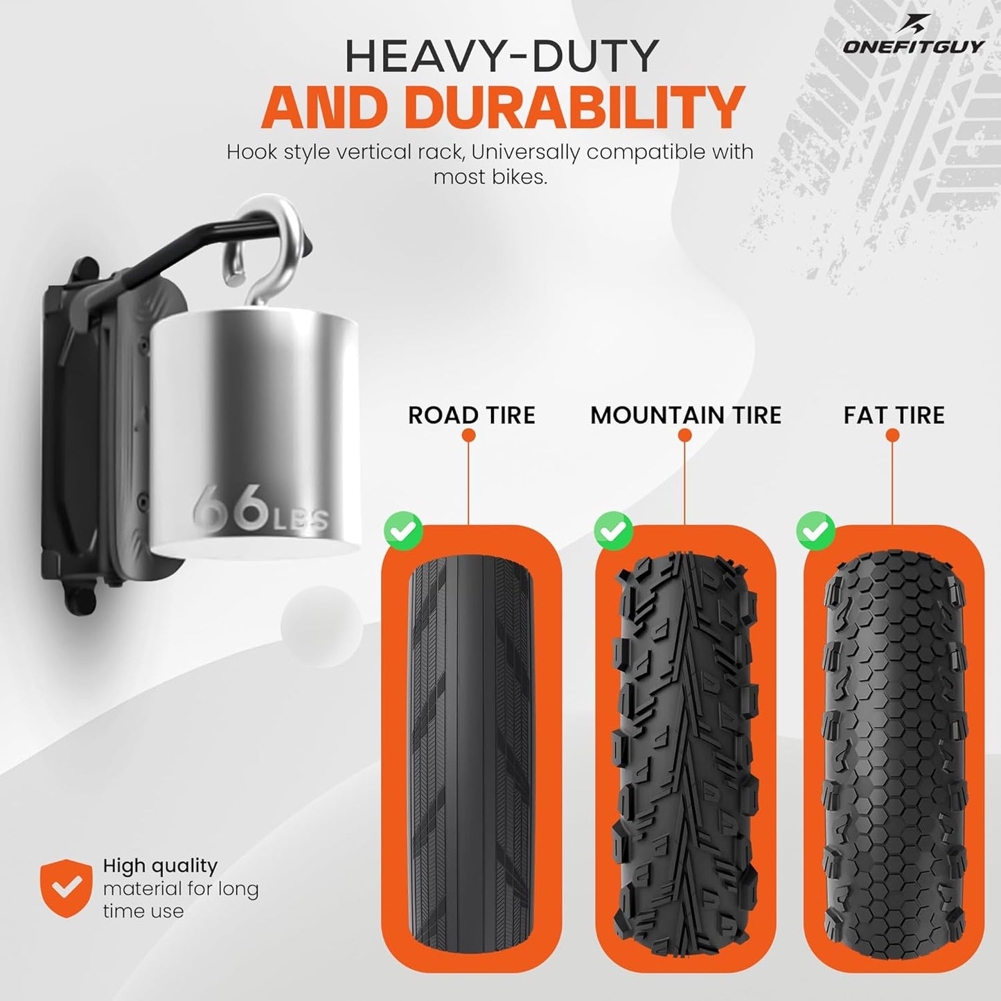 Swivel Bike Wall Mount, Bike Rack Garage, 150° Rotating & Space Saving Vertical Bike Hangers for Storage, Sturdy Bike Stand Holds Up to 66lbs, Easy to Install, 2 Pack