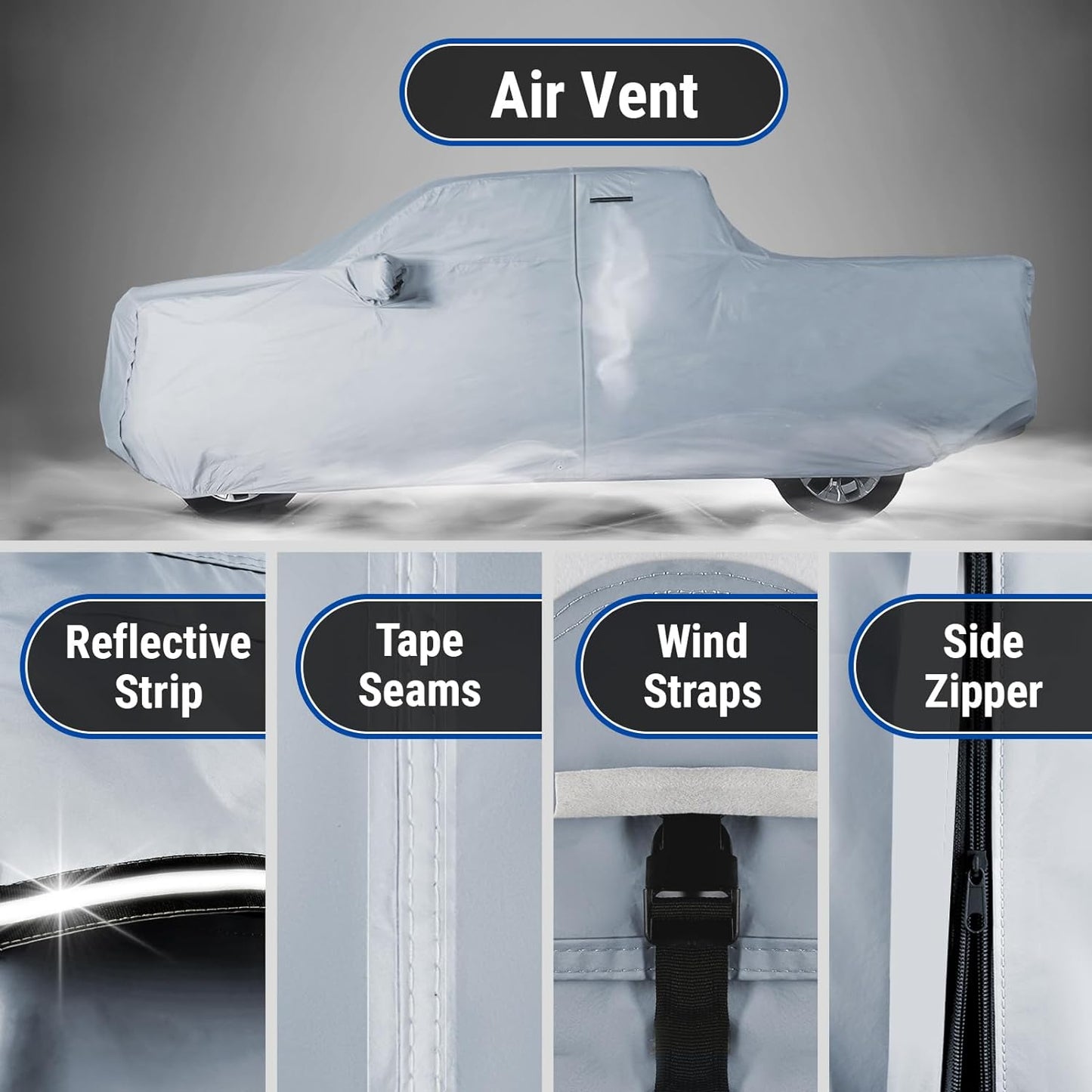 iCarCover Premium Truck Cover for 2007-2024 Toyota Tundra CrewMax 5.5 ft. Short Bed Waterproof All Weather Rain Snow UV Sun Hail Protector, Full Exterior Indoor Outdoor Truck Cover