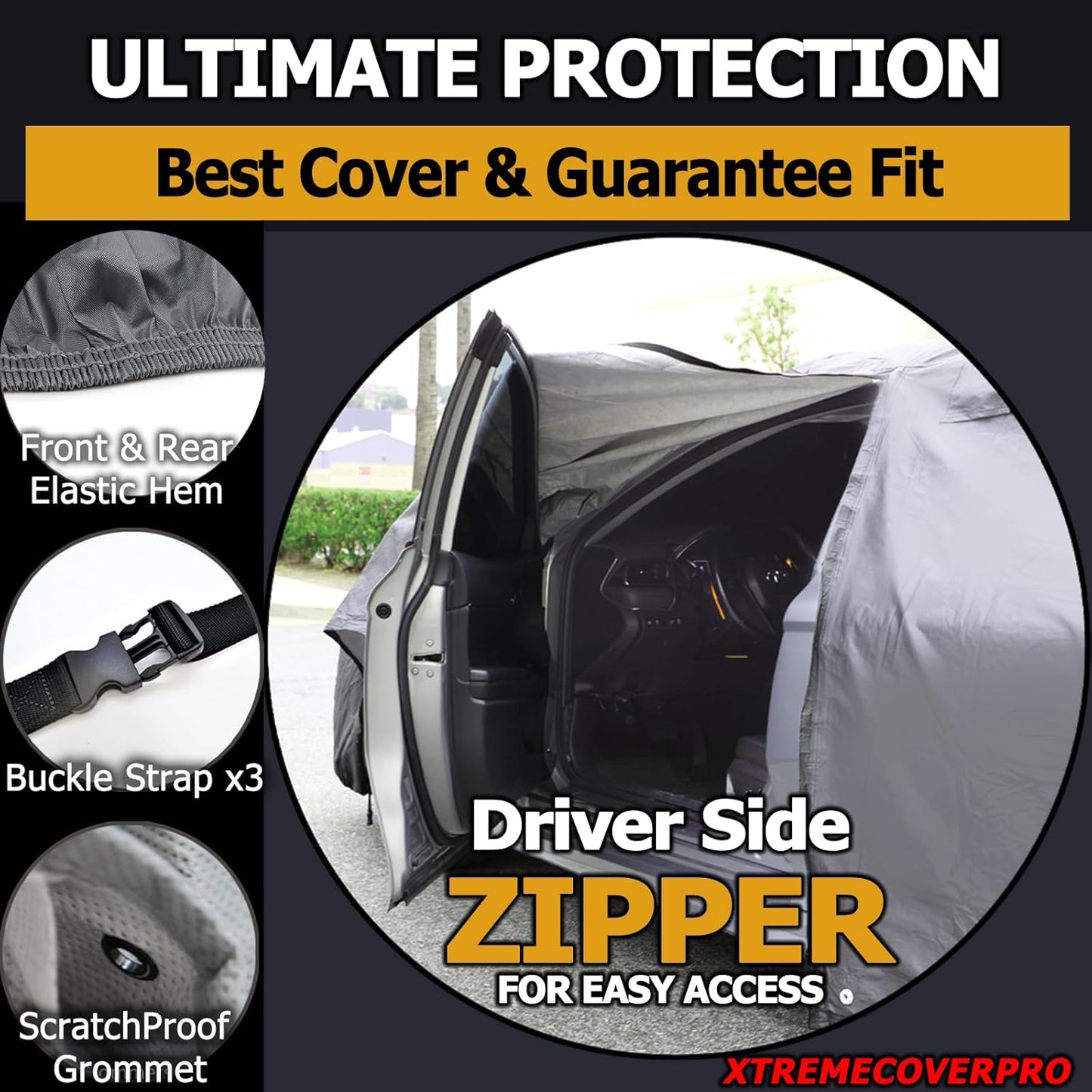 All Weather Waterproof car Cover Good for rain Snow uv Protection dust Compact Sedan Civic Elantra IS300 C320 190E Corolla Jetta A3 240SX Lancer Gray