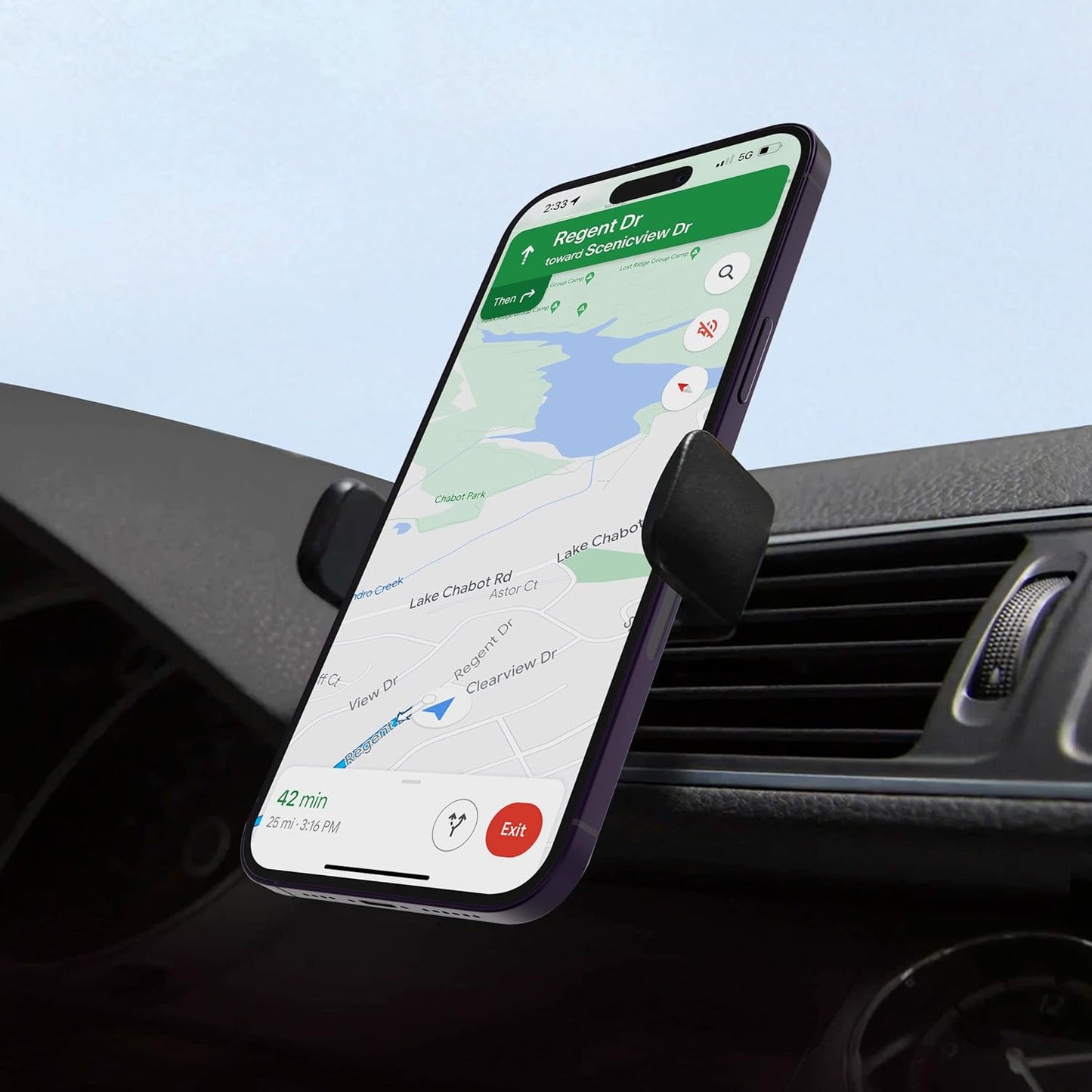 Kenu Airframe Ultra with Insta-Grip tech | Universal Smartphone Car Vent Mount Holder for All iPhone, Android, Pixel, Samsung, LG, Huawei, Xiaomi, Oppo, OnePlus, Black, Large to XL Phones