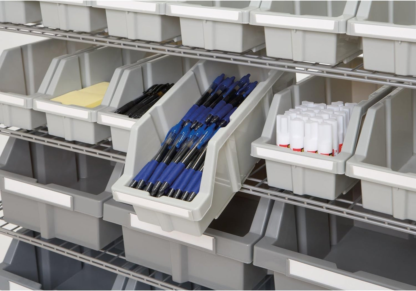 Seville Classics Commercial 7-Tier Platinum/Gray NSF 22-Bin Rack Storage System