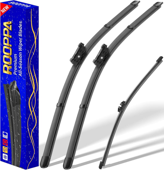 3 wipers Replacement for 2016-2022 Volvo XC90, Windshield Wiper Blades Original Equipment Replacement - 24"/20"/15" (Set of 3) Top Lock