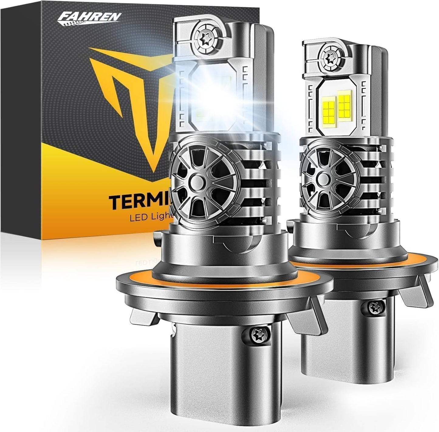 Upgraded H13/9008 Bulbs, 60,000LM 10X Super Brighter, 85000+ Hours Long Service Life, 6500K Cool White, Real 1:1 Halogen Size Fog Lights, Plug N Play, Pack of 2