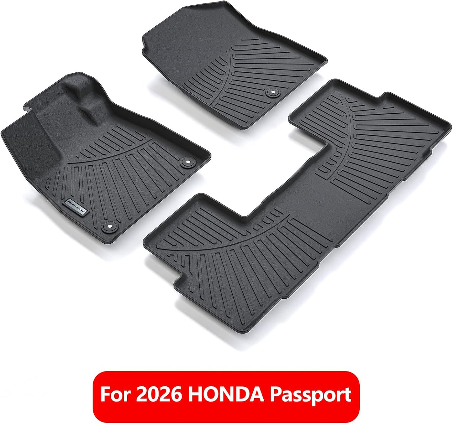 Floor Liners for 2026 Passport TPE All Weather Protection 1st & 2nd Row Car Floor Mats Accessories-Black