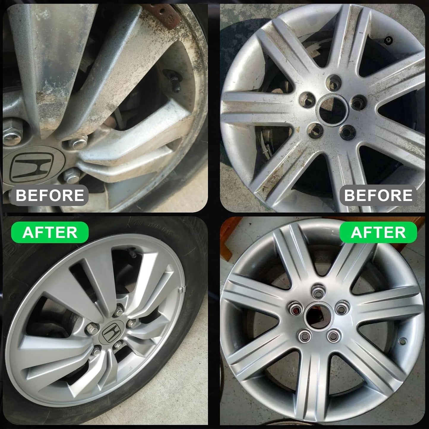 NADAMOO Aluminum Wheel Spray Paint, Semi-gloss Aerosol Car Rim Paint for Recolor and Protection of Metal Surface, Silver, 4 Cans, 13 Oz Per Can