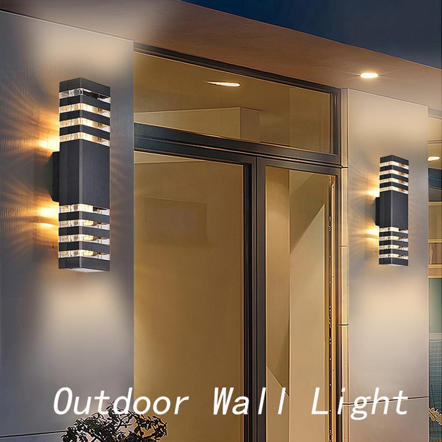 18inch LED Square Up & Down Wall Lights,24W Outdoor Wall Light 4000K Day White Aluminum Body Waterproof IP65 LED Exterior Light Fixtures Wall Mount for House Patio Garage Garden. (8 Pack)