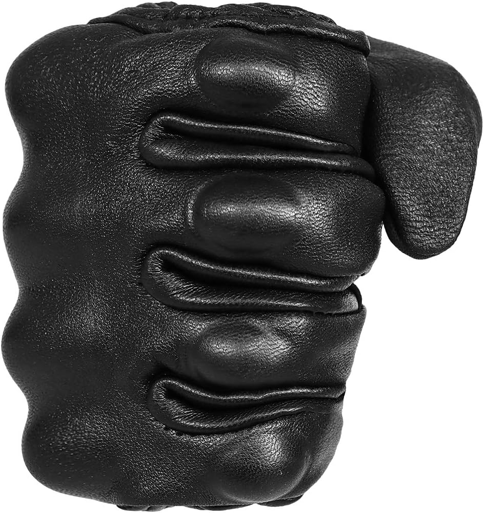 Full Finger Goat Skin Leather Touch Screen Motorcycle Gloves Men S,M,L,XL,XXL (Non-Perforated, L)