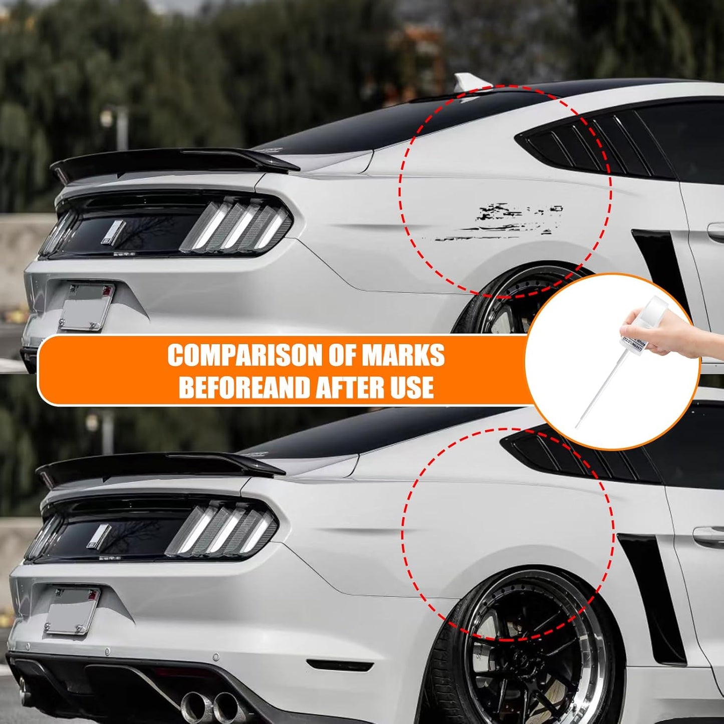 J7 Magnetic Metallic Touch Up Paint for Ford, Car Paint Pen Scratch Repair Two-In-One Touch Up Paint, Premium Car Scratch Remover for Deep Scratches