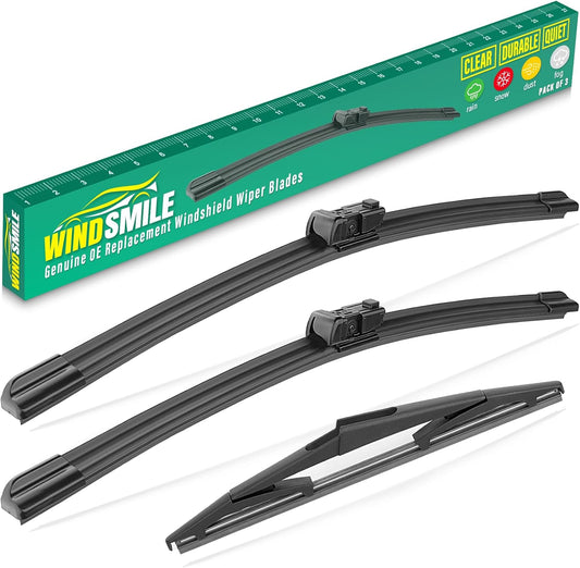 24" 24" 10" Windshield Wiper Blades Replacement for Toyota Sequoia 2023 2024 Premium All Weather Front Rear Wipers Set - OEM Quality (Pack of 3)