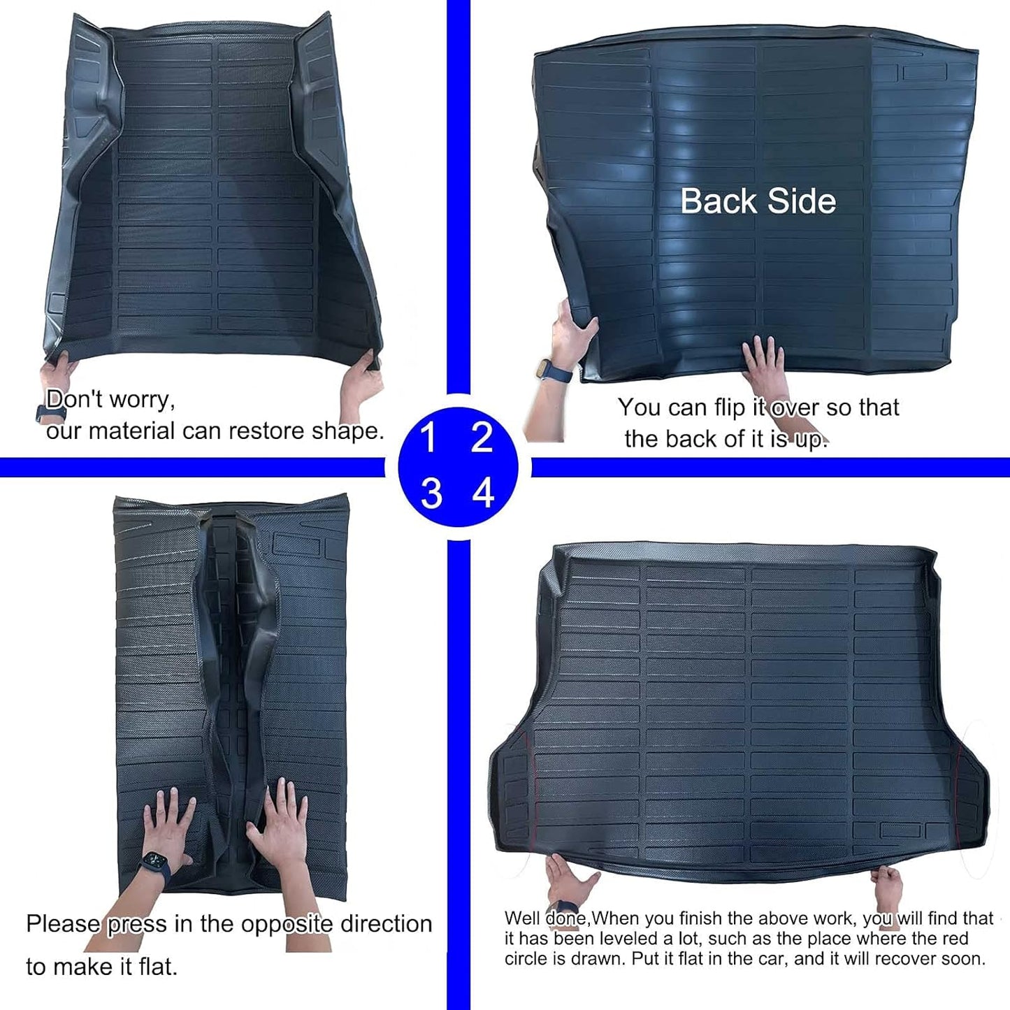 KELCSEECS® All-Weather Cargo Liner for Hyundai Elantra & Elantra N & Elantra Hybrid 2025 2024 2023 2022 2021 Custom Fit Car Floor Mat (Trunk Mat) - Black