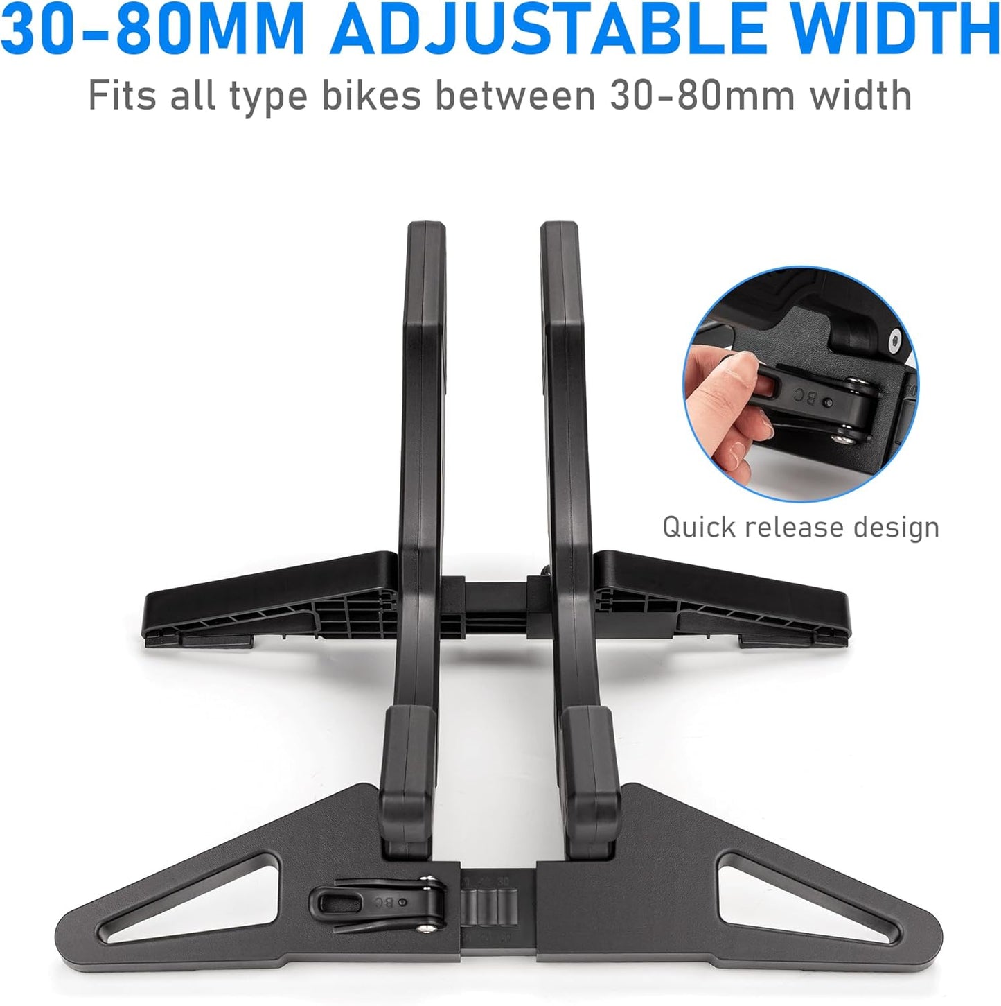 CXWXC Bike Floor Stand - Bicycle Parking Stand Fit 16"-29" Wheel, Adjustable Bike Floor Rack Stand for all 30-80mm Wide Tires