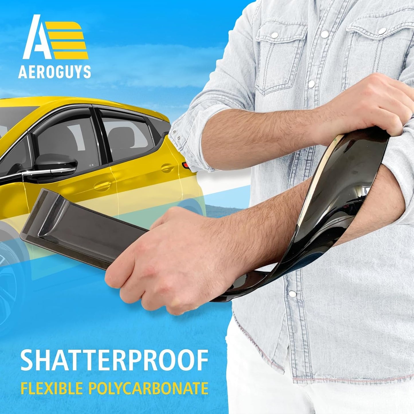 Extra Durable Window Deflectors in-Channel Window Visors Rain Guards Fit for Chevrolet (Chevy) Bolt EV 2017-2023, Sun Visors, Wind Vent for Shades, Exterior Car Accessories - 4pcs. AG0754