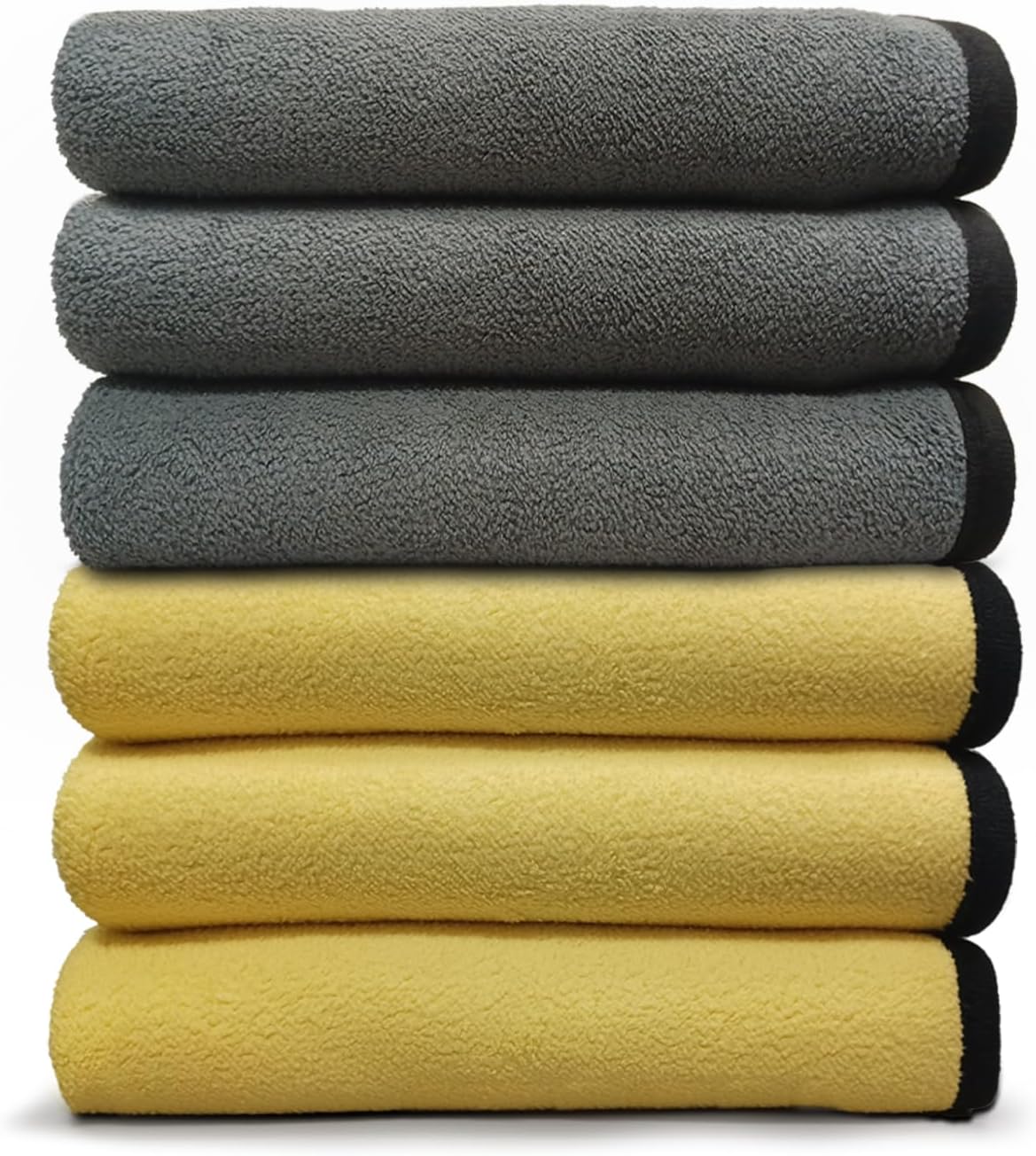 VPD Microfiber Coral Fleece Towels - Dark Yellow, Ultimate Car Drying Towels, Extra Large, Super Absorbent, Lint and Scratch Free, Perfect for Car Wax Polishing (6, 15.75" by 23.5")