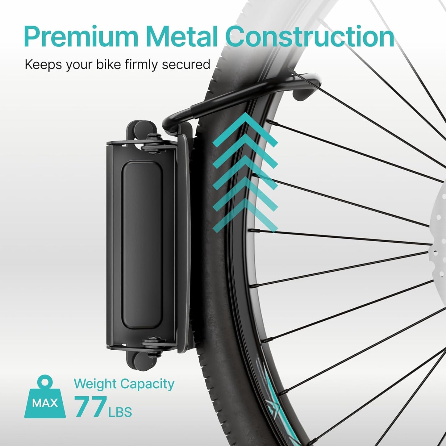 Bike Rack Garage, Bike Wall Mount Heavy Duty, Holds 77 Lbs, Swivel Bike Hangers for Garage, Adjustable Indoor Bike Storage for Bedroom Home Office, 2 Pack