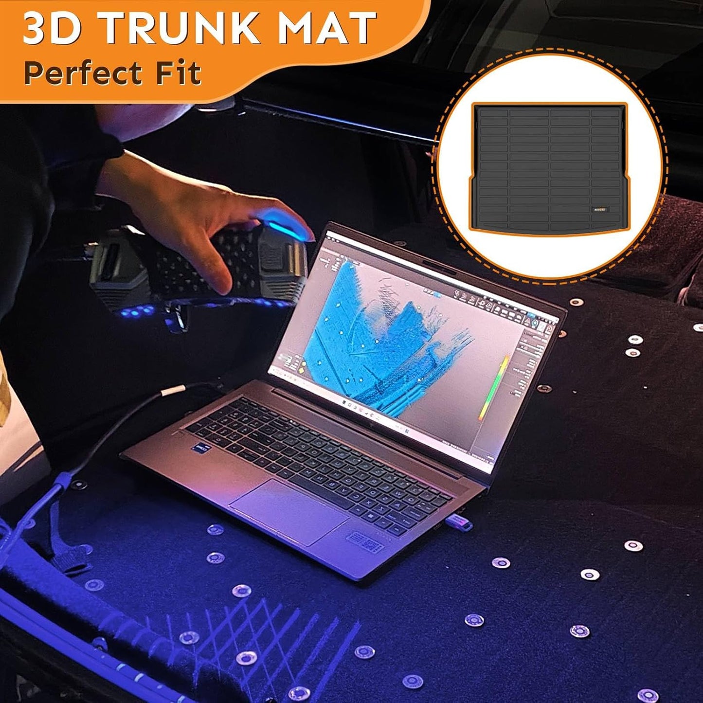 Binmotor-Floor Mats& Cargo Liner for Lincoln Corsair 2020-2024 2025(Not for Plug-in Hybrid), TPE Corsair All Weather Mats for Lincoln Corsair Rubber Liners for Corsair Accessories