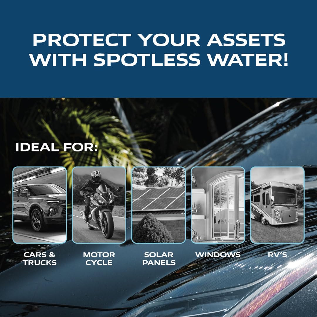 Spotless Water Systems - DIW-20, Simple Window, Solar Panel, RV & Car Wash System, Works for All Vehicles, Motorcycles, Bikes, Boats, Planes, Yachts, Towel Drying Eliminated