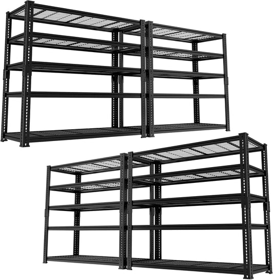 Storage Shelves, Garage Shelving Heavy Duty 3300 LBS Capacity, 60"L x 24"W x 78"H Adjustable Metal Shelving Organizer Wire Rack, 5 Tier Utility Shelf Unit for Pantry Closet Warehouse Organization