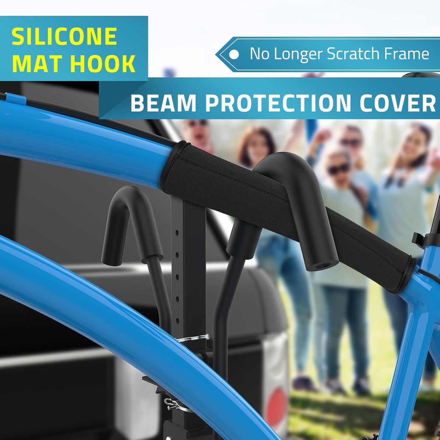 PAULINN Ebike Rack for Tow Hitch, Heavy Duty 2 Bike Folding Bicycle Car SUV Racks for E Bike,Fat Tire and Standard, 2" Hitch Receiver, 200 LBS