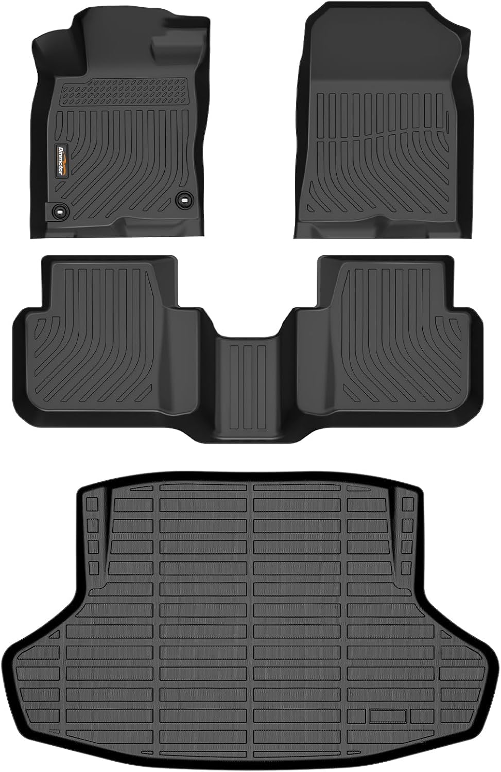 Binmotor-Floor Mats & Cargo Liner Set for 2025 Honda Civic Hybrid Sedan, All Weather Car Floor Mat for Honda Civic Hybrid Sedan Accessories Rubber Mats Heavy Duty Liners