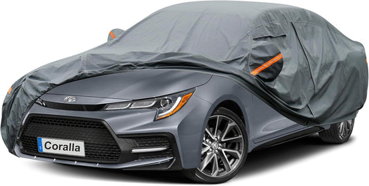 Premium Car Cover Custom Fit Toyota Corolla (2006-2025), 16 Layers Heavy Duty Car Cover Waterproof All Weather with Zipper Door for Sun Rain Snow Dust Uv Protection