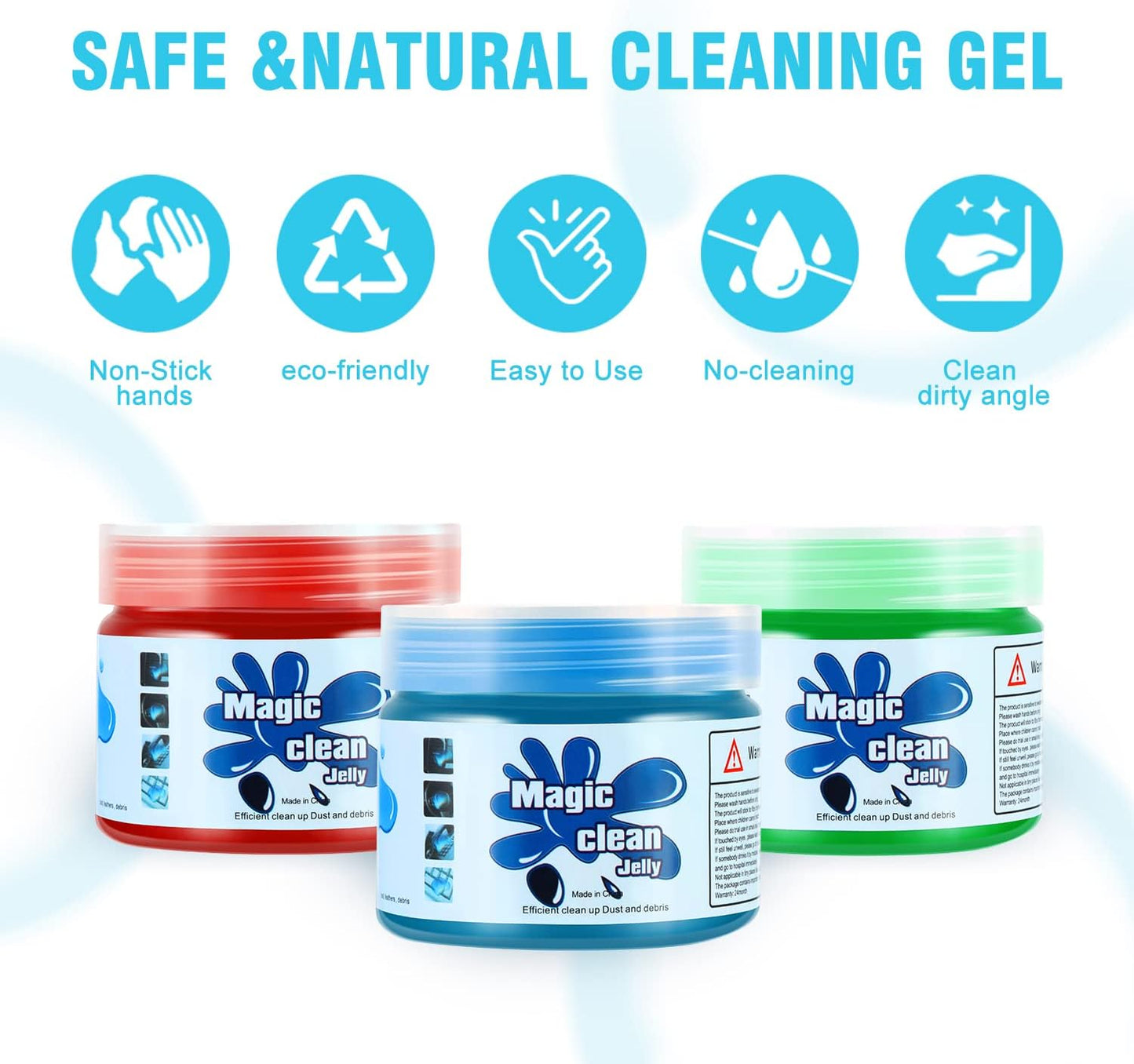 DNA MOTORING 3 Pack Car Cleaning Gels Auto Detailing Tools Cleaning Putty Car Interior Cleaner, Car Jelly Cleaner, Keyboard Cleaner, Car Cleaning Supplies Car Gifts for Men Women, TOOLS-00149