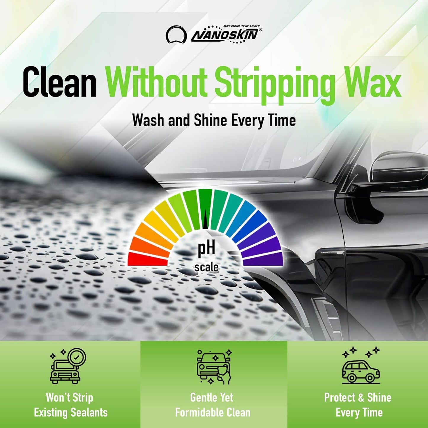 Nanoskin BUBBLE BATH Foaming Car Wash Shampoo 16 Oz. - Works with Foam Cannon, Foam Gun, Bucket Washes, Car Soap for Pressure Washer | For Car, Truck, Motorcycle, RV & More | Green Apple Scented