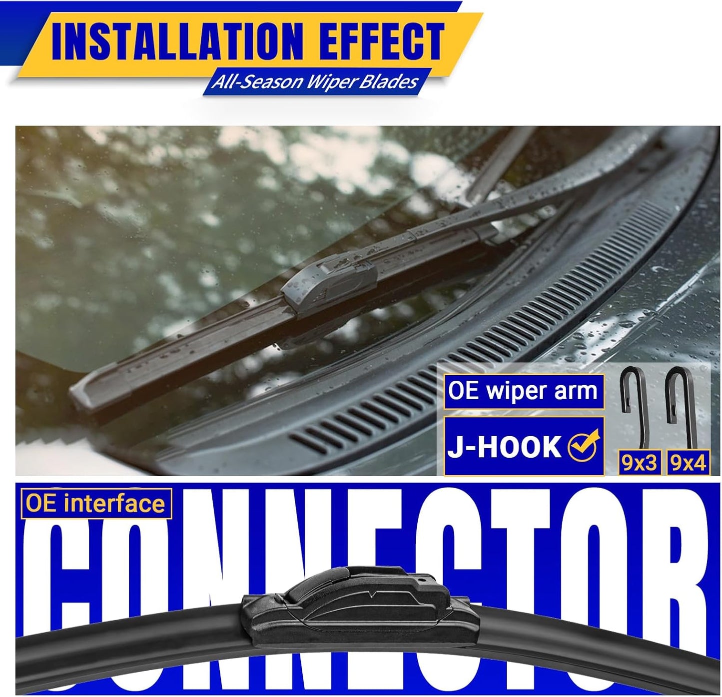 3 wipers Replacement for 2005-2022 Honda Odyssey, Windshield Wiper Blades Original Equipment Replacement - 26"/22"/16" (Set of 3) U/J HOOK